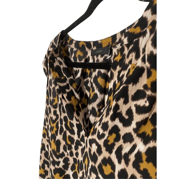 J. Crew Cheetah Career Women's Silk Blouse Animal Print Western Office Siren S - Picture 3 of 5